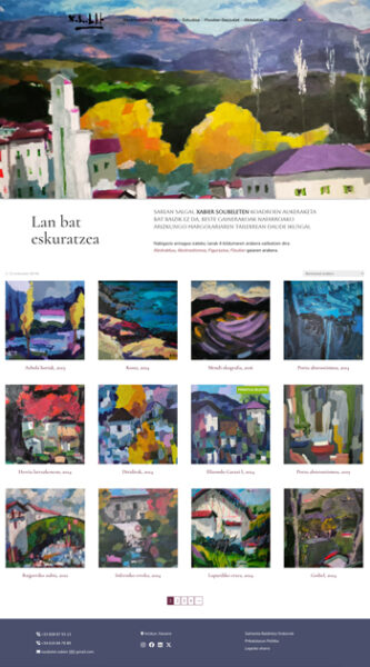 Site d'exposition et de vente en ligne Xabier Soubelet